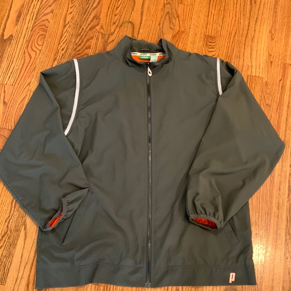 Prince Mens XL gray jacket with removable sleeves